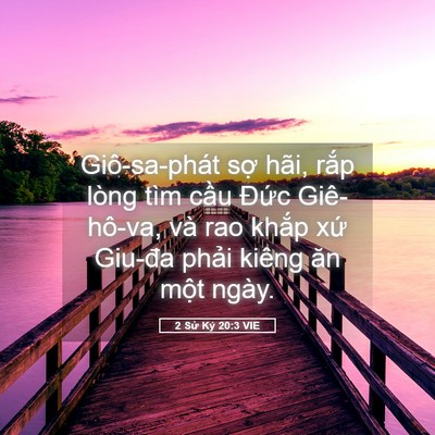 Picture 05 - 2 Sử Ký 20:3 VIE - Giô-sa-phát sợ hãi, rắp lòng tìm cầu - Bible Verse Picture