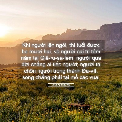 Picture 05 - 2 Sử Ký 21:20 VIE - Khi người lên ngôi, thì tuổi được ba - Bible Verse Picture