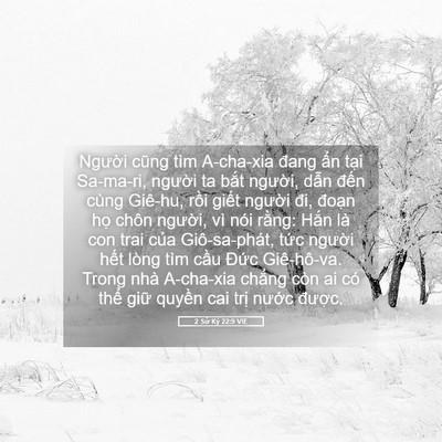 Picture 05 - 2 Sử Ký 22:9 VIE - Người cũng tìm A-cha-xia đang ẩn tại - Bible Verse Picture