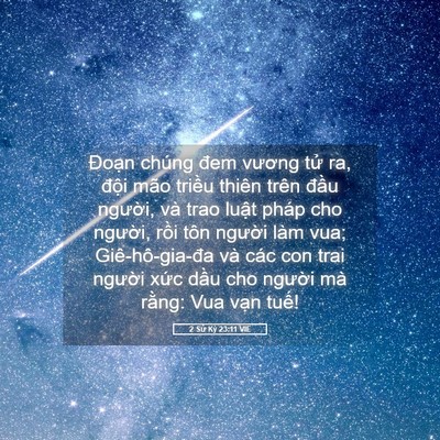Picture 05 - 2 Sử Ký 23:11 VIE - Đoạn chúng đem vương tử ra, đội mão - Bible Verse Picture