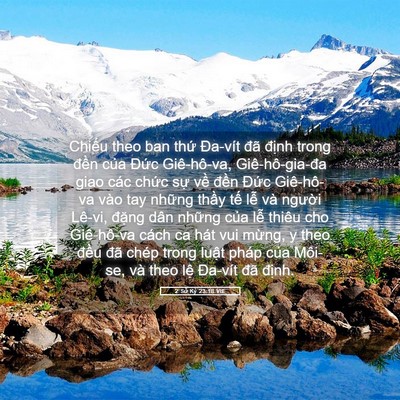 Picture 05 - 2 Sử Ký 23:18 VIE - Chiếu theo ban thứ Đa-vít đã định - Bible Verse Picture
