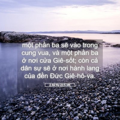 Picture 05 - 2 Sử Ký 23:5 VIE - một phần ba sẽ vào trong cung vua, và - Bible Verse Picture