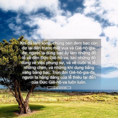 Picture 05 - 2 Sử Ký 24:14 VIE - Khi đã làm xong, chúng bèn đem bạc còn - Bible Verse Picture