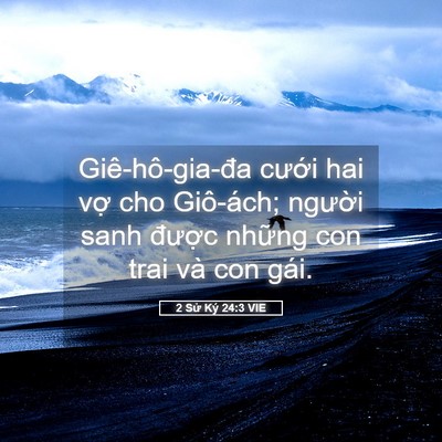 Picture 05 - 2 Sử Ký 24:3 VIE - Giê-hô-gia-đa cưới hai vợ cho Giô-ách; - Bible Verse Picture