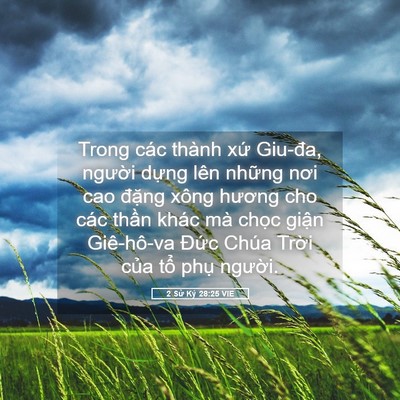 Picture 05 - 2 Sử Ký 28:25 VIE - Trong các thành xứ Giu-đa, người dựng - Bible Verse Picture