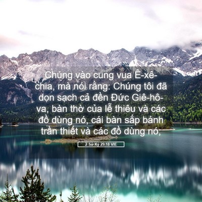 Picture 05 - 2 Sử Ký 29:18 VIE - Chúng vào cung vua Ê-xê-chia, mà nói - Bible Verse Picture