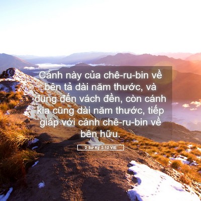 Picture 05 - 2 Sử Ký 3:12 VIE - Cánh này của chê-ru-bin về bên tả dài - Bible Verse Picture