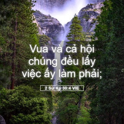 Picture 05 - 2 Sử Ký 30:4 VIE - Vua và cả hội chúng đều lấy việc - Bible Verse Picture