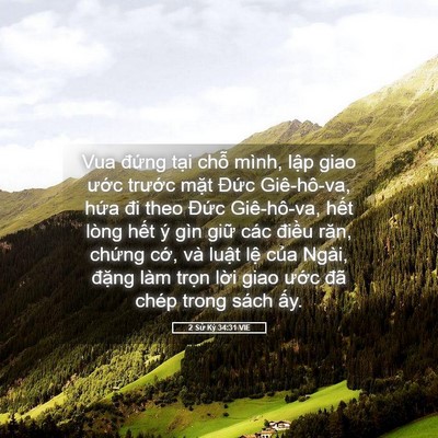 Picture 05 - 2 Sử Ký 34:31 VIE - Vua đứng tại chỗ mình, lập giao ước - Bible Verse Picture