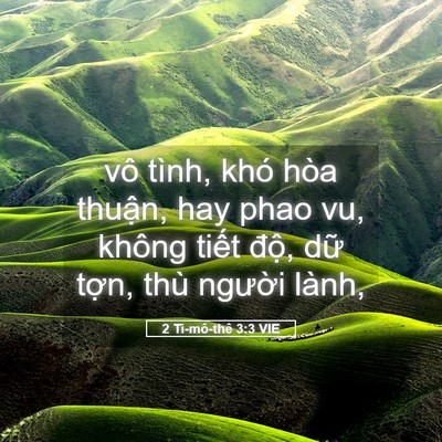 Picture 05 - 2 Ti-mô-thê 3:3 VIE - vô tình, khó hòa thuận, hay phao vu, không - Bible Verse Picture