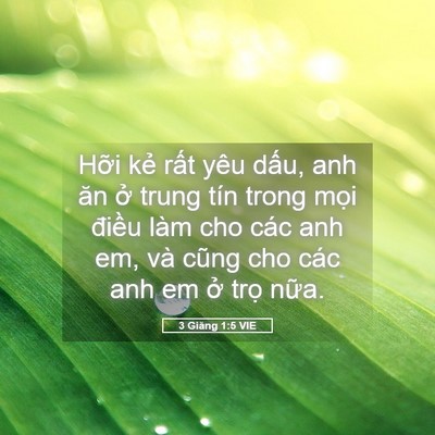 Picture 05 - 3 Giăng 1:5 VIE - Hỡi kẻ rất yêu dấu, anh ăn ở trung - Bible Verse Picture