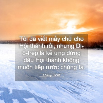 Picture 05 - 3 Giăng 1:9 VIE - Tôi đã viết mấy chữ cho Hội thánh - Bible Verse Picture