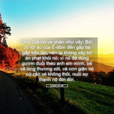 Picture 05 - A-mốt 1:11 VIE - Đức Giê-hô-va phán như vầy: Bởi cớ - Bible Verse Picture