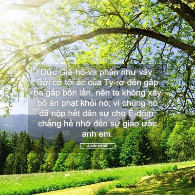 Picture 05 - A-mốt 1:9 VIE - Đức Giê-hô-va phán như vầy: Bởi cớ - Bible Verse Picture