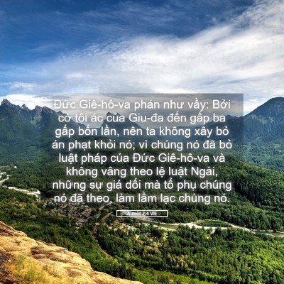 Picture 05 - A-mốt 2:4 VIE - Đức Giê-hô-va phán như vầy: Bởi cớ - Bible Verse Picture