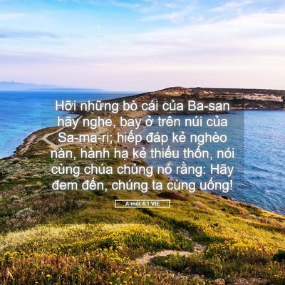 Picture 05 - A-mốt 4:1 VIE - Hỡi những bò cái của Ba-san hãy nghe, - Bible Verse Picture