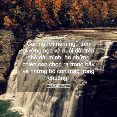 Picture 05 - A-mốt 6:4 VIE - Các ngươi nằm ngủ trên giường ngà và - Bible Verse Picture