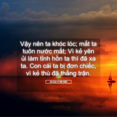 Picture 05 - Ai Ca 1:16 VIE - Vậy nên ta khóc lóc; mắt ta tuôn nước - Bible Verse Picture