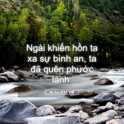 Picture 05 - Ai Ca 3:17 VIE - Ngài khiến hồn ta xa sự bình an, ta đã - Bible Verse Picture