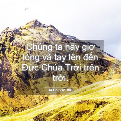 Picture 05 - Ai Ca 3:41 VIE - Chúng ta hãy giơ lòng và tay lên đến - Bible Verse Picture