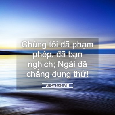 Picture 05 - Ai Ca 3:42 VIE - Chúng tôi đã phạm phép, đã bạn - Bible Verse Picture