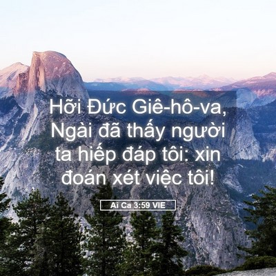 Picture 05 - Ai Ca 3:59 VIE - Hỡi Đức Giê-hô-va, Ngài đã thấy - Bible Verse Picture
