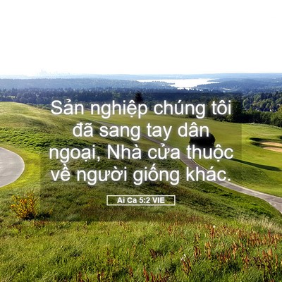 Picture 05 - Ai Ca 5:2 VIE - Sản nghiệp chúng tôi đã sang tay dân - Bible Verse Picture