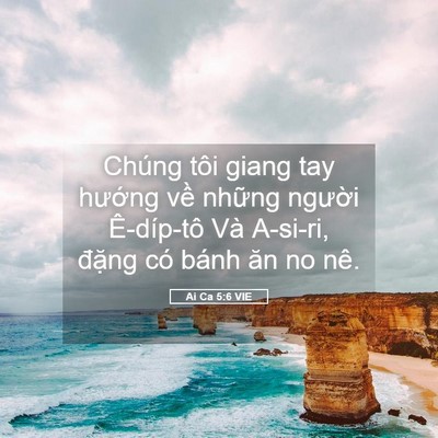 Picture 05 - Ai Ca 5:6 VIE - Chúng tôi giang tay hướng về những - Bible Verse Picture