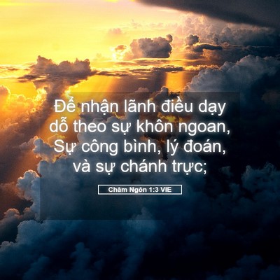 Picture 05 - Châm Ngôn 1:3 VIE - Để nhận lãnh điều dạy dỗ theo sự - Bible Verse Picture