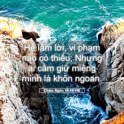 Picture 05 - Châm Ngôn 10:19 VIE - Hễ lắm lời, vi phạm nào có thiếu; - Bible Verse Picture