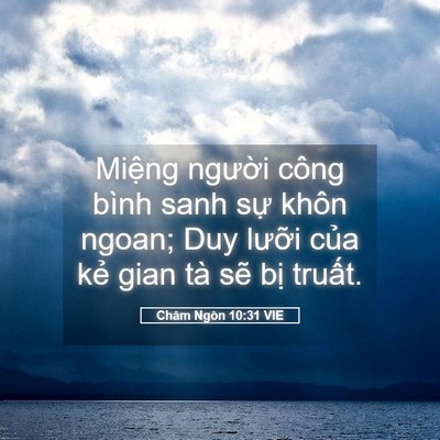 Picture 05 - Châm Ngôn 10:31 VIE - Miệng người công bình sanh sự khôn - Bible Verse Picture