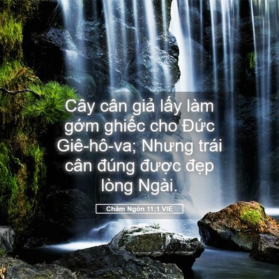 Picture 05 - Châm Ngôn 11:1 VIE - Cây cân giả lấy làm gớm ghiếc cho - Bible Verse Picture