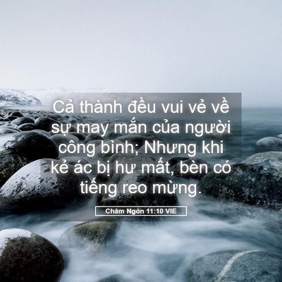 Picture 05 - Châm Ngôn 11:10 VIE - Cả thành đều vui vẻ về sự may mắn - Bible Verse Picture
