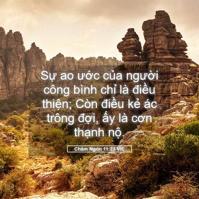 Picture 05 - Châm Ngôn 11:23 VIE - Sự ao ước của người công bình chỉ - Bible Verse Picture