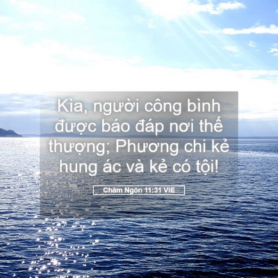 Picture 05 - Châm Ngôn 11:31 VIE - Kìa, người công bình được báo đáp - Bible Verse Picture