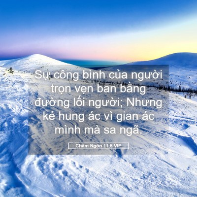 Picture 05 - Châm Ngôn 11:5 VIE - Sự công bình của người trọn vẹn ban - Bible Verse Picture