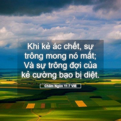 Picture 05 - Châm Ngôn 11:7 VIE - Khi kẻ ác chết, sự trông mong nó mất; - Bible Verse Picture