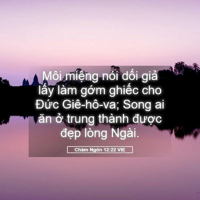 Picture 05 - Châm Ngôn 12:22 VIE - Môi miệng nói dối giả lấy làm gớm - Bible Verse Picture
