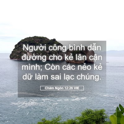 Picture 05 - Châm Ngôn 12:26 VIE - Người công bình dẫn đường cho kẻ - Bible Verse Picture