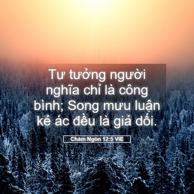 Picture 05 - Châm Ngôn 12:5 VIE - Tư tưởng người nghĩa chỉ là công - Bible Verse Picture