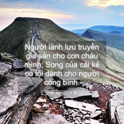 Picture 05 - Châm Ngôn 13:22 VIE - Người lành lưu truyền gia sản cho con - Bible Verse Picture