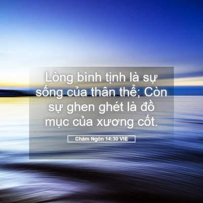 Picture 05 - Châm Ngôn 14:30 VIE - Lòng bình tịnh là sự sống của thân - Bible Verse Picture
