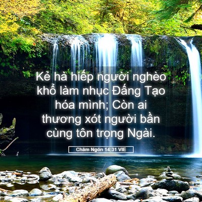 Picture 05 - Châm Ngôn 14:31 VIE - Kẻ hà hiếp người nghèo khổ làm nhục - Bible Verse Picture