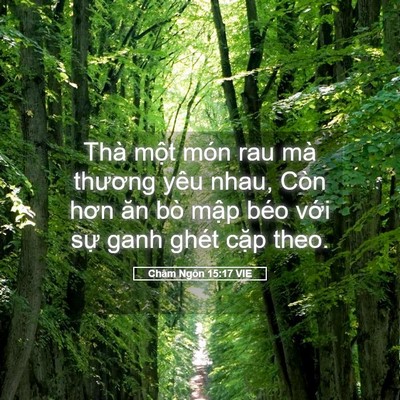 Picture 05 - Châm Ngôn 15:17 VIE - Thà một món rau mà thương yêu nhau, Còn - Bible Verse Picture