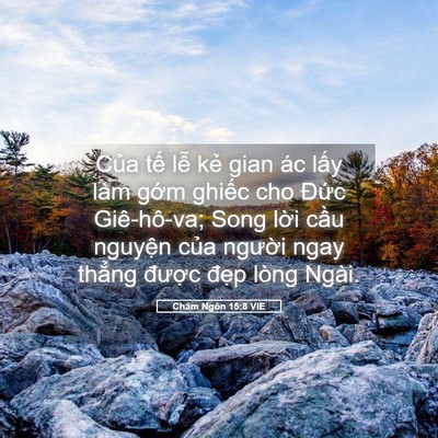 Picture 05 - Châm Ngôn 15:8 VIE - Của tế lễ kẻ gian ác lấy làm gớm - Bible Verse Picture