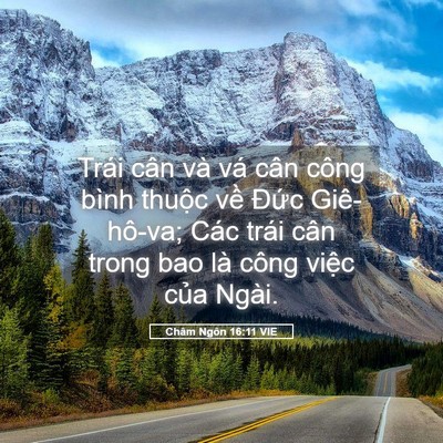 Picture 05 - Châm Ngôn 16:11 VIE - Trái cân và vá cân công bình thuộc về - Bible Verse Picture