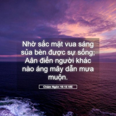 Picture 05 - Châm Ngôn 16:15 VIE - Nhờ sắc mặt vua sáng sủa bèn được - Bible Verse Picture