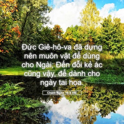 Picture 05 - Châm Ngôn 16:4 VIE - Đức Giê-hô-va đã dựng nên muôn vật - Bible Verse Picture