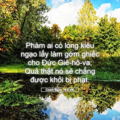 Picture 05 - Châm Ngôn 16:5 VIE - Phàm ai có lòng kiêu ngạo lấy làm gớm - Bible Verse Picture