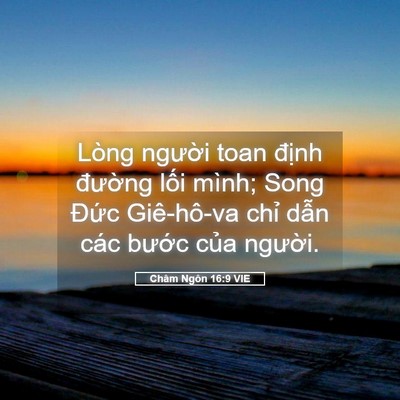 Picture 05 - Châm Ngôn 16:9 VIE - Lòng người toan định đường lối - Bible Verse Picture